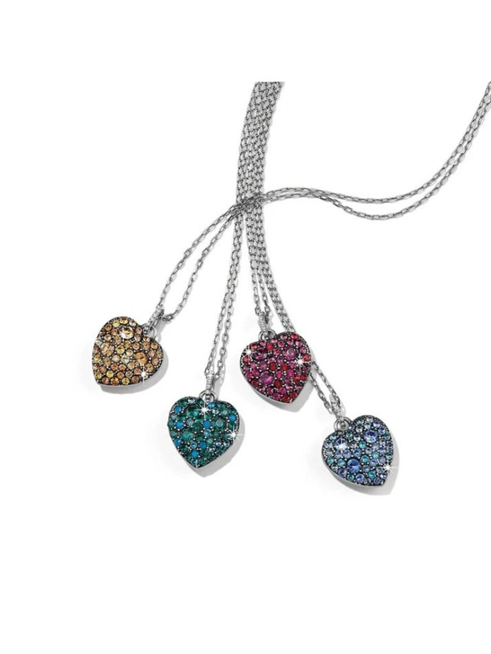 Brighton Sweet Love Crystal Heart Necklace Green NWT $98 Silver-Emerald - Picture 4 of 4